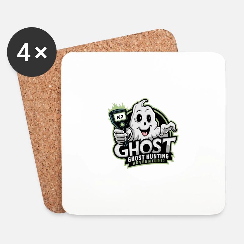 Lustiges Ghosthunterdesign - Untersetzer (4er-Set) - Weiß