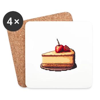 Cheesecake Pixel - Dessous de verre (lot de 4) - blanc - Devant