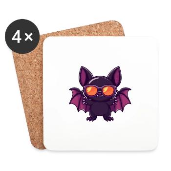 Bat Halloween Cool - Coasters (set of 4) - white - Front