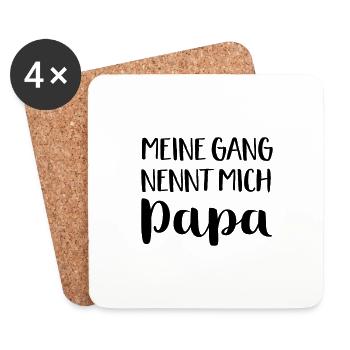 Papa - Untersetzer (4er-Set) - Weiß - Vorne