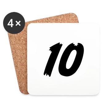 Number 10 - Coasters (set of 4) - white - Front