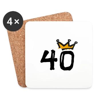 40th birthday Krone - Coasters (set of 4) - white - Front