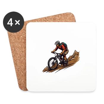 Mountain Biker Sports - Coasters (set of 4) - white - Front