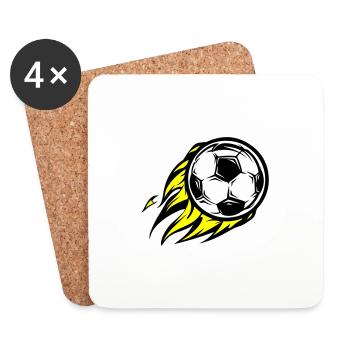 Football burns fire - Coasters (set of 4) - white - Front