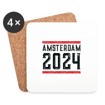 Amsterdam 2024 - Coasters (set of 4) - white - Front