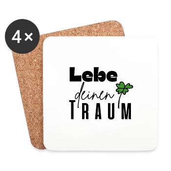 Lebe deinen Traum - Untersetzer (4er-Set) - Weiß - Vorne