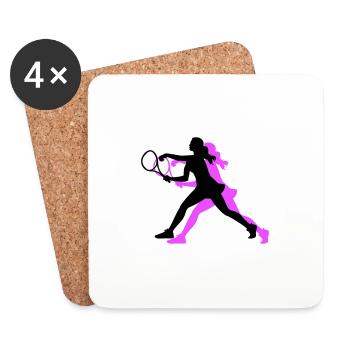 Tennis Spielerin Symbol - Untersetzer (4er-Set) - Weiß - Vorne