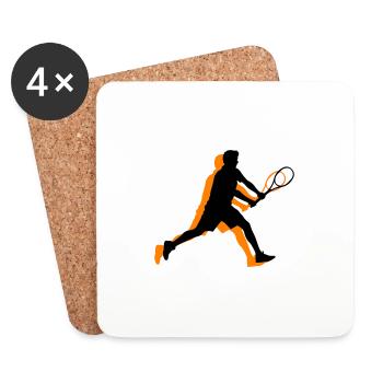 Tennis Spieler Symbol - Untersetzer (4er-Set) - Weiß - Vorne