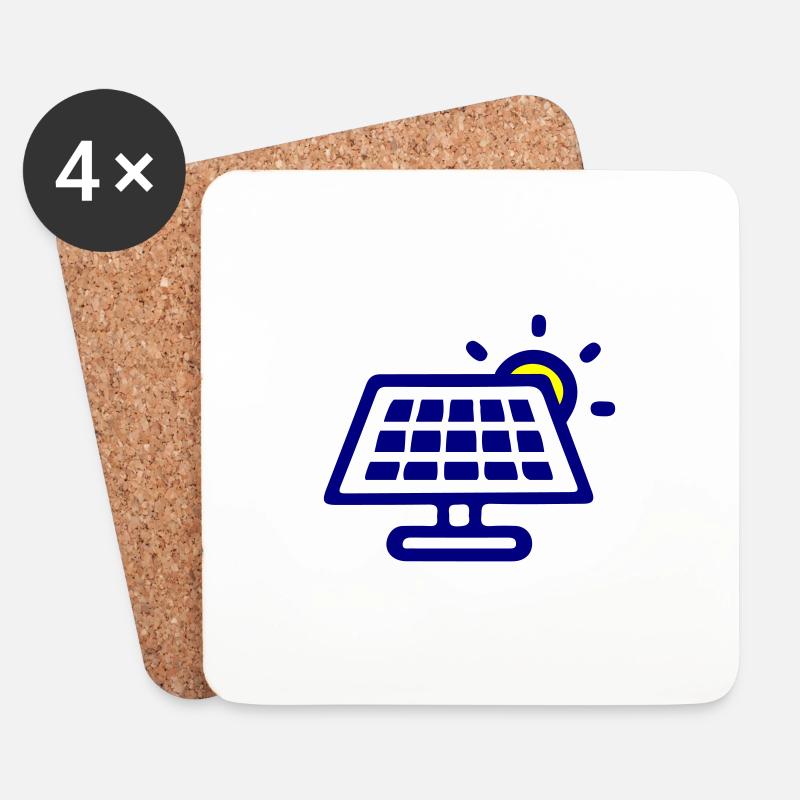 Solar Energie Panele - Untersetzer (4er-Set) - Weiß