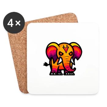 Elephant Halloween Comic Zombie - Coasters (set of 4) - white - Front
