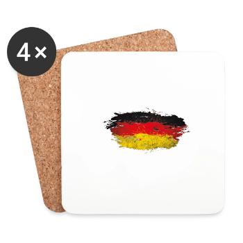 Deutschland Splatter - Untersetzer (4er-Set) - Weiß - Vorne