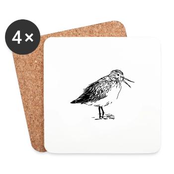 Coureur de la rivière Oiseau - Dessous de verre (lot de 4) - blanc - Devant