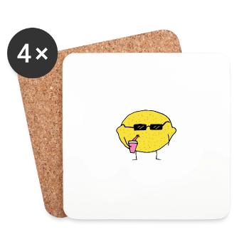 Lemon funny gift - Coasters (set of 4) - white - Front