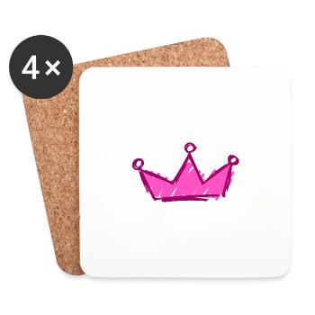 Couronne - Dessous de verre (lot de 4) - blanc - Devant
