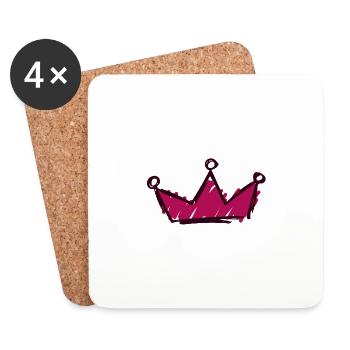 Couronne - Dessous de verre (lot de 4) - blanc - Devant