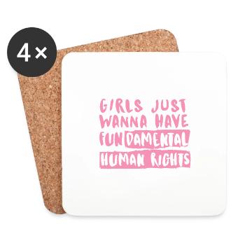 Girls just wanna have fundamental rights - Coasters (set of 4) - white - Front