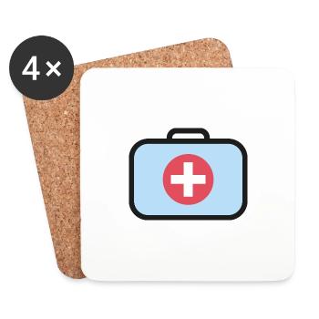 Doctor Medicine Suitcase - Coasters (set of 4) - white - Front