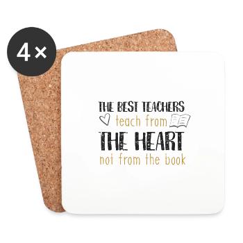 TEACHING WITH HEART TEACHER BOOK PROVERBS MOTIF GIFT - Coasters (set of 4) - white - Front