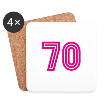 70. 70 JAHRE. 70-JÄHRIGES JUBILÄUM. 70-JÄHRIGES JUBILÄUM. - Untersetzer (4er-Set) - Weiß - Vorne