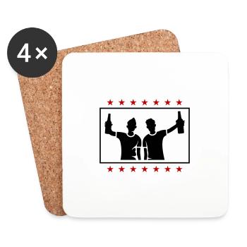 Bachelor Party Party Team - Coasters (set of 4) - white - Front