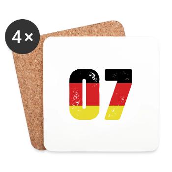 Maillot à 7 numéros Allemagne - Dessous de verre (lot de 4) - blanc - Devant