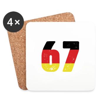 67 Number Jersey Germany - Coasters (set of 4) - white - Front