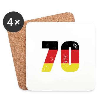 70 Zahl Trikot Deutschland - Untersetzer (4er-Set) - Weiß - Vorne