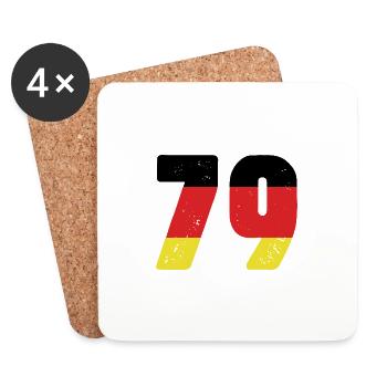 79 Numéro Jersey Allemagne - Dessous de verre (lot de 4) - blanc - Devant