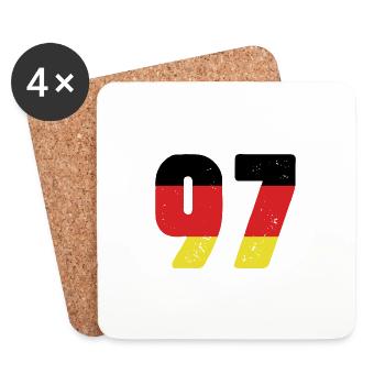 97 Number Jersey Germany - Coasters (set of 4) - white - Front