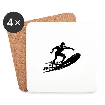 Surfer Man Icon - Coasters (set of 4) - white - Front