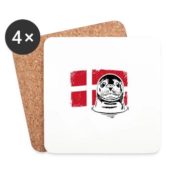 Seal Denmark Animals Holiday Wilsigns - Coasters (set of 4) - white - Front