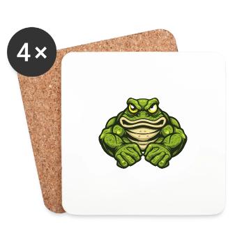 Musculation des muscles de la grenouille - Dessous de verre (lot de 4) - blanc - Devant