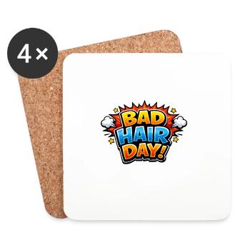 Bad Hair Day Comic Explosion - Coasters (set of 4) - white - Front