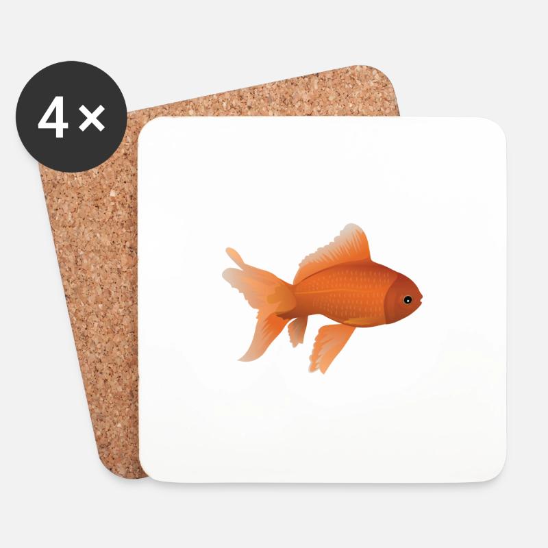 Goldfisch - Untersetzer (4er-Set) - Weiß