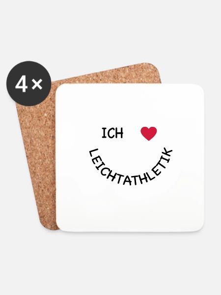 Ich liebe Leichtathletik - Untersetzer (4er-Set) - Weiß