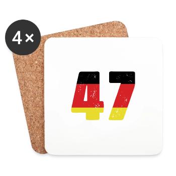 47 Numéro Jersey Allemagne - Dessous de verre (lot de 4) - blanc - Devant