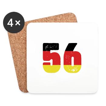 56 Numéro Jersey Allemagne - Dessous de verre (lot de 4) - blanc - Devant