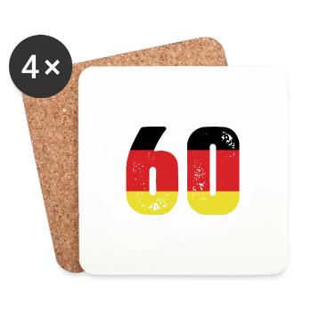 60 Numéro Jersey Allemagne - Dessous de verre (lot de 4) - blanc - Devant