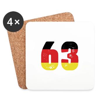 63 Number Jersey Germany - Coasters (set of 4) - white - Front
