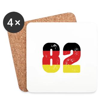 82 Numéro Jersey Allemagne - Dessous de verre (lot de 4) - blanc - Devant