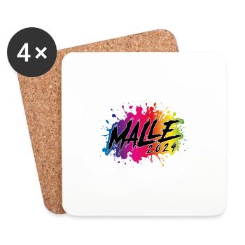 Malle 2024 Bunt Palma - Untersetzer (4er-Set) - Weiß - Vorne