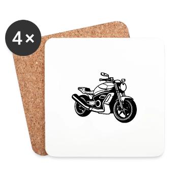 Motorcycle Biker - Coasters (set of 4) - white - Front