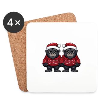 L’équipe de Noël Gorilla - Dessous de verre (lot de 4) - blanc - Devant