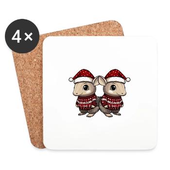L’équipe de Noël de l’Armadillo - Dessous de verre (lot de 4) - blanc - Devant