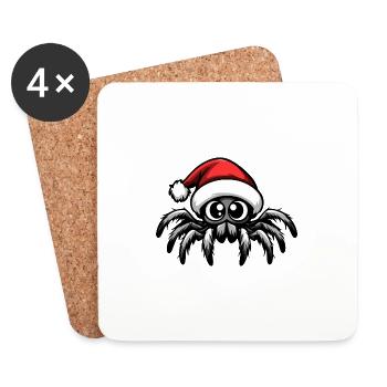 Tarantula Weihnachten Niedlich - Untersetzer (4er-Set) - Weiß - Vorne