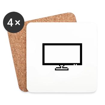 Monitor - Untersetzer (4er-Set) - Weiß - Vorne