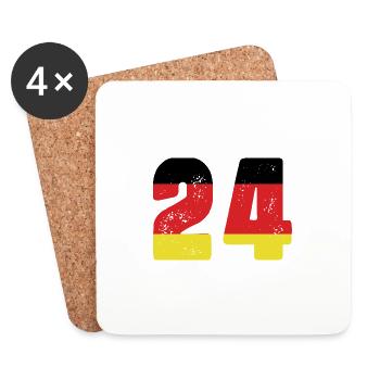 24 Number Jersey Germany - Coasters (set of 4) - white - Front