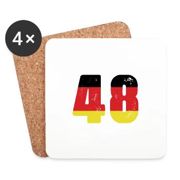 48 Numéro Jersey Allemagne - Dessous de verre (lot de 4) - blanc - Devant