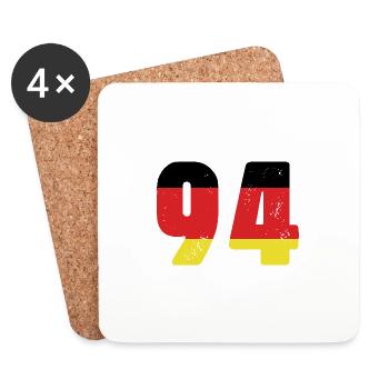94 Numéro Jersey Allemagne - Dessous de verre (lot de 4) - blanc - Devant