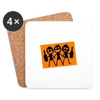 Allumette garçon - Dessous de verre (lot de 4) - blanc - Devant